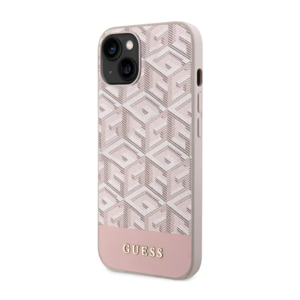 Guess GCube Stripes MagSafe - Case for iPhone 14 Plus (Pink)