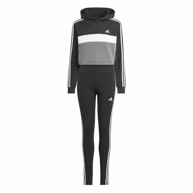 Sieviešu Sporta Tērps Adidas Tiberio 3- Stripes Colorblock Melns Pelēks
