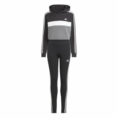 Naisten verkkapuku Adidas Tiberio 3- Stripes Colorblock Musta Harmaa