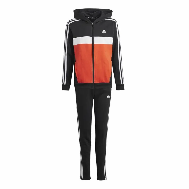 Naisten verkkapuku Adidas Tiberio 3-Stripes Colorblock Fleece Musta Punainen