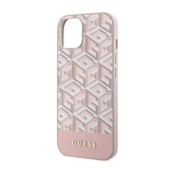 Guess GCube Stripes MagSafe - Case for iPhone 14 Plus (Pink)