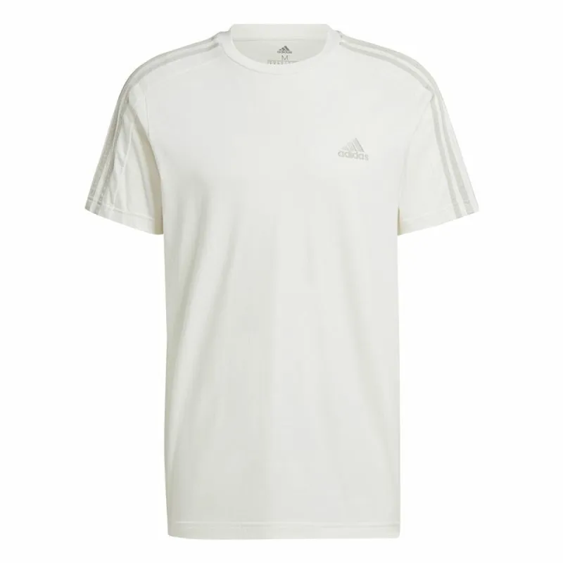 Miesten T-paita Adidas Essentials 3 Bandas Valkoinen L