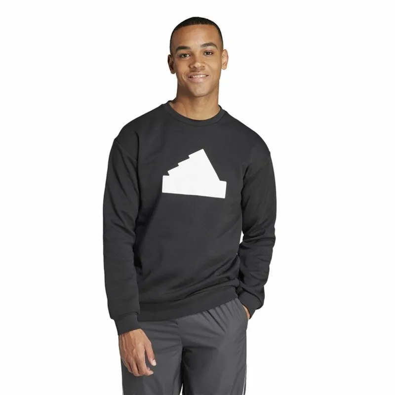 Sweatshirt without Hood Adidas Fi Bos Crw Black XXL