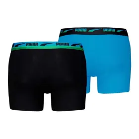 Men's Boxer Shorts Puma Gradient Waistband 2P Blue Black 2 Pieces