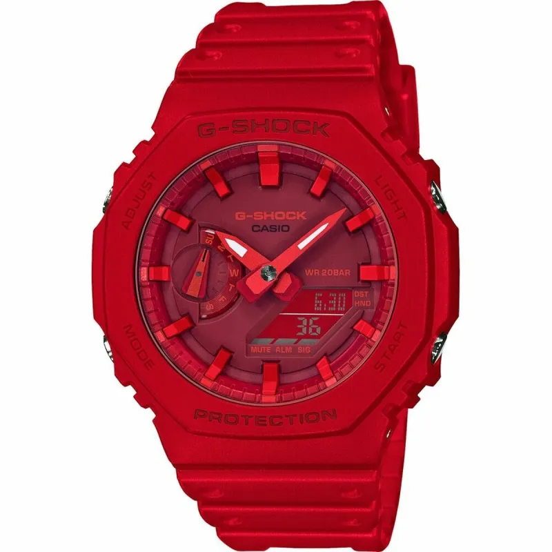 Unisex Pulkstenis Casio GA-2100-4AER Sarkans Daudzfunkcionāls