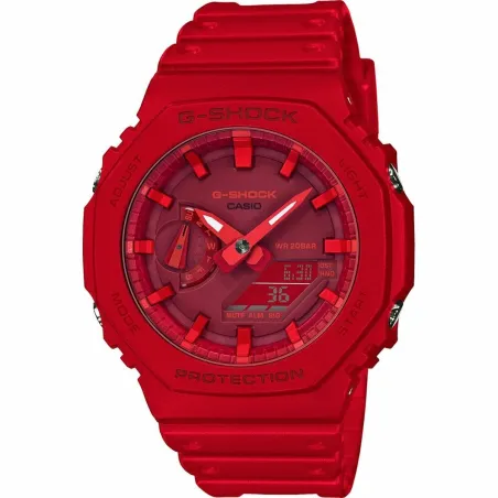 Unisex Pulkstenis Casio GA-2100-4AER Sarkans Daudzfunkcionāls
