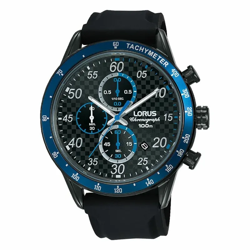 Vīriešu Pulkstenis Lorus SPORTS Melns (Ø 45 mm)