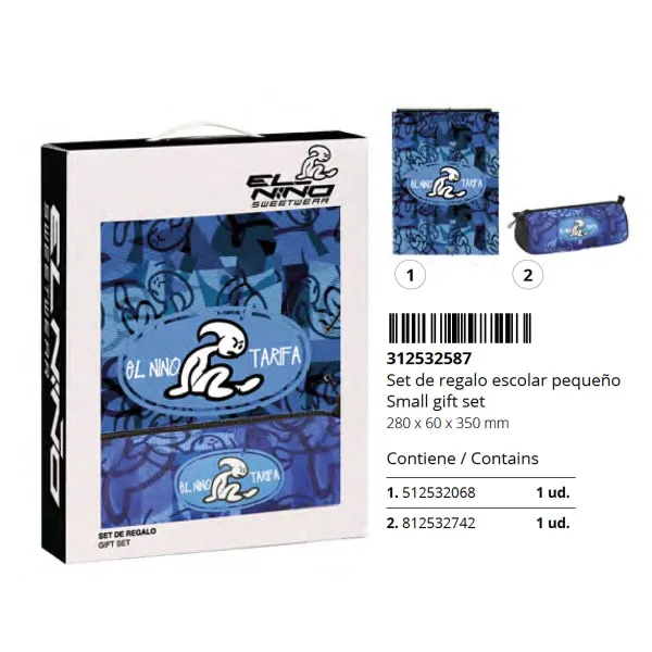 Stationery Set El Niño Roller Blue Black 2 Pieces