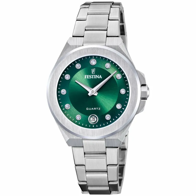 Vīriešu Pulkstenis Festina F20700/4 Zaļš Sudrabains