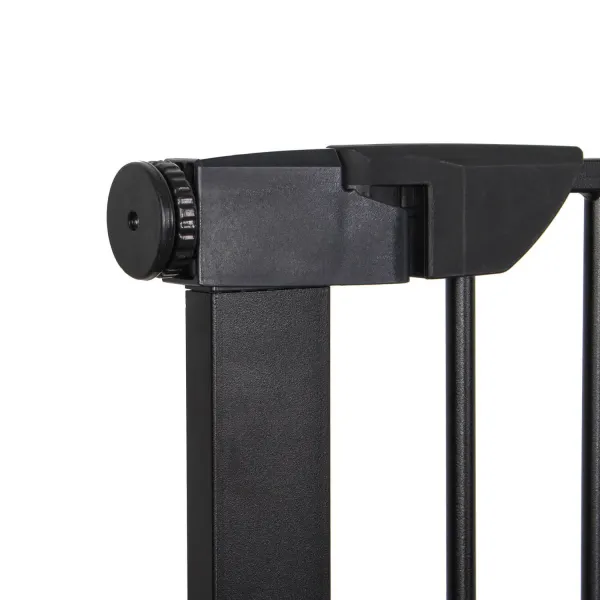 Drošības vārtu spiediena barjera kāpnēm Springos SG0002BC 75-124 cm melnas