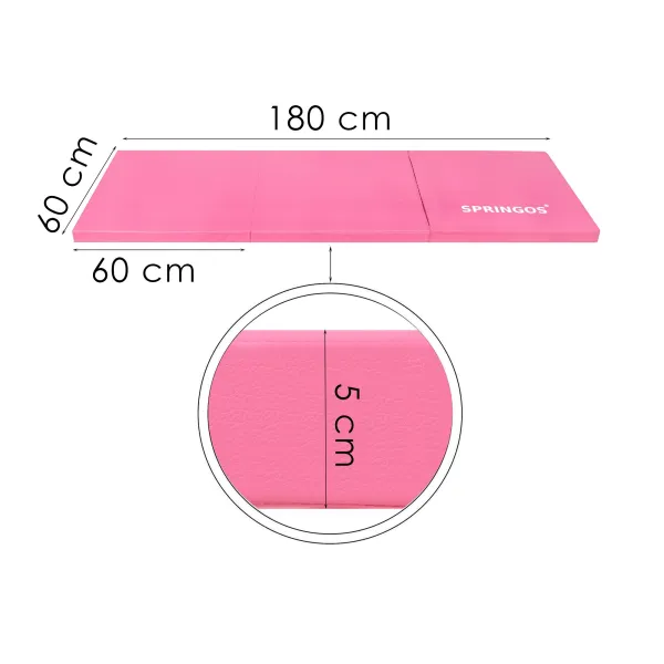 Taitettava kuntoilumatto Springos FA0061 180 cm