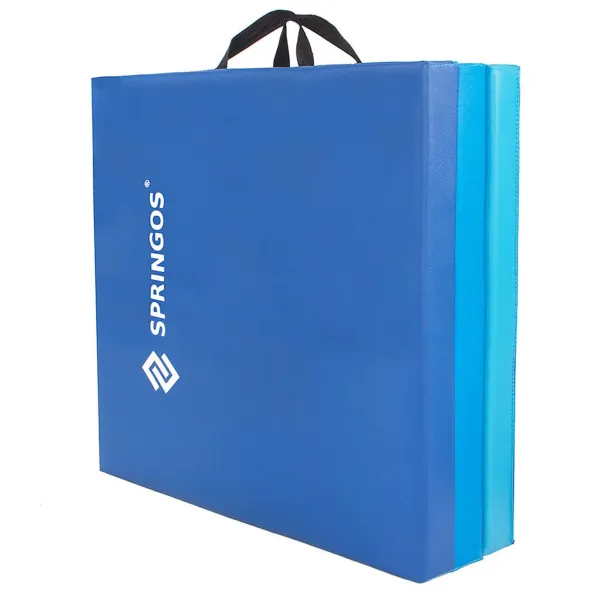 Foldable gym mat Springos FA0063, 180 cm, blue