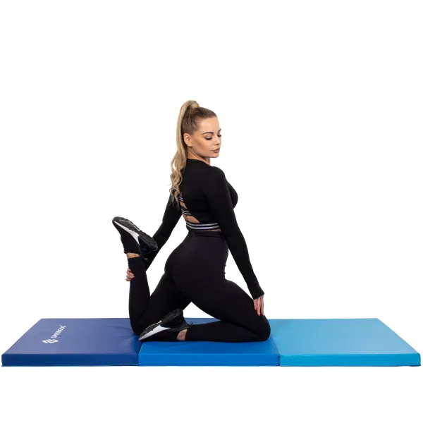 Foldable gym mat Springos FA0063, 180 cm, blue