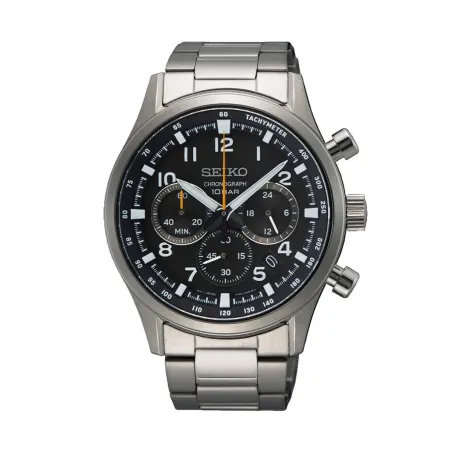 Мужские часы Seiko SSB447P1 Чёрный Серебристый