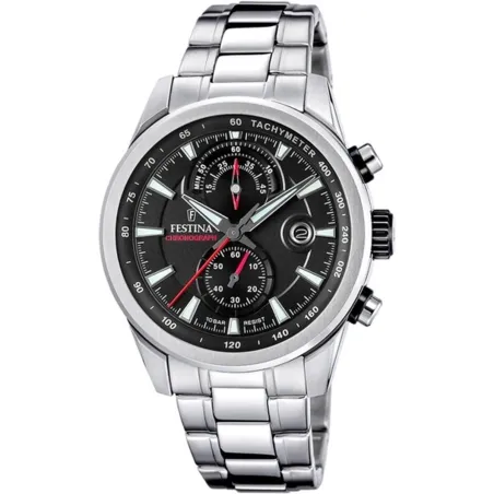 Miesten rannekellot Festina F20694/6 Musta Hopeinen