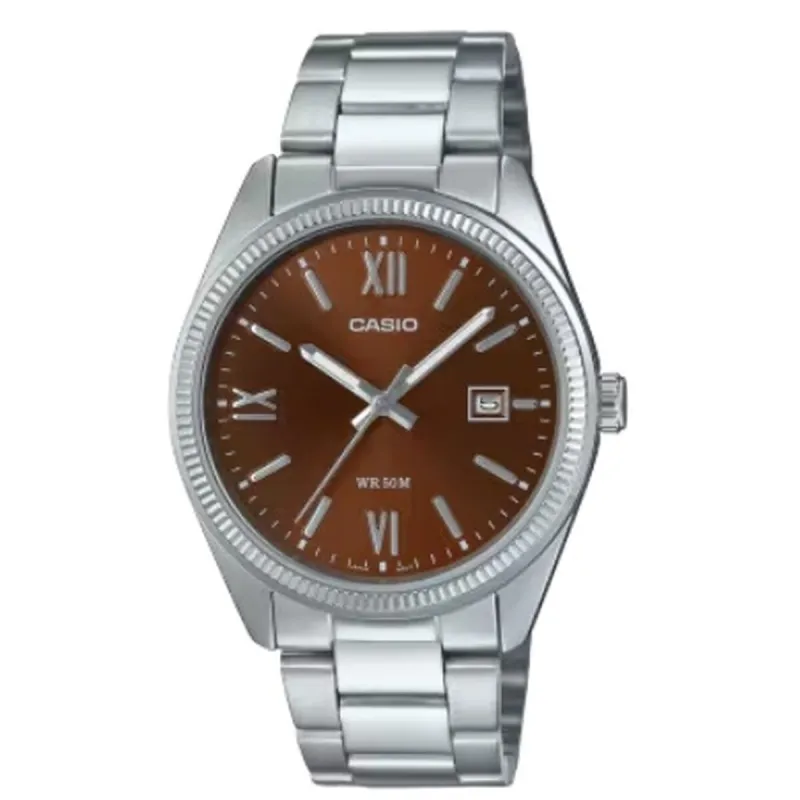 Miesten rannekellot Casio DATE - BROWN - ARABS NUMBERS (Ø 38,5 mm)