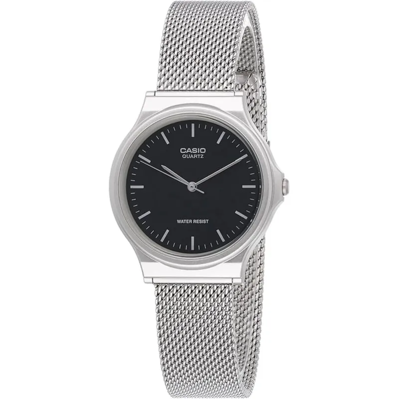 Unisex Kell Casio VINTAGE Must Hõbedane (Ø 35 mm)