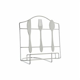 Stand DKD Home Decor Pieces of Cutlery Silver Metal Plastic 23 x 15 x 22 cm