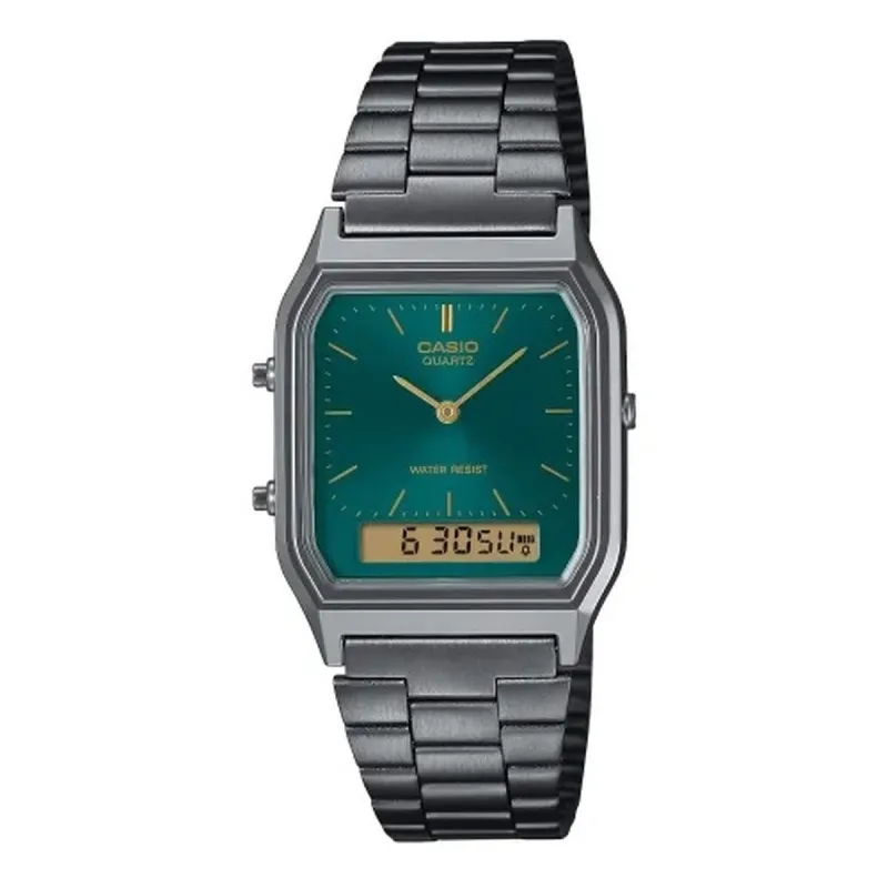 Miesten rannekellot Casio AQ-230EGG-3AEF Vihreä Hopeinen