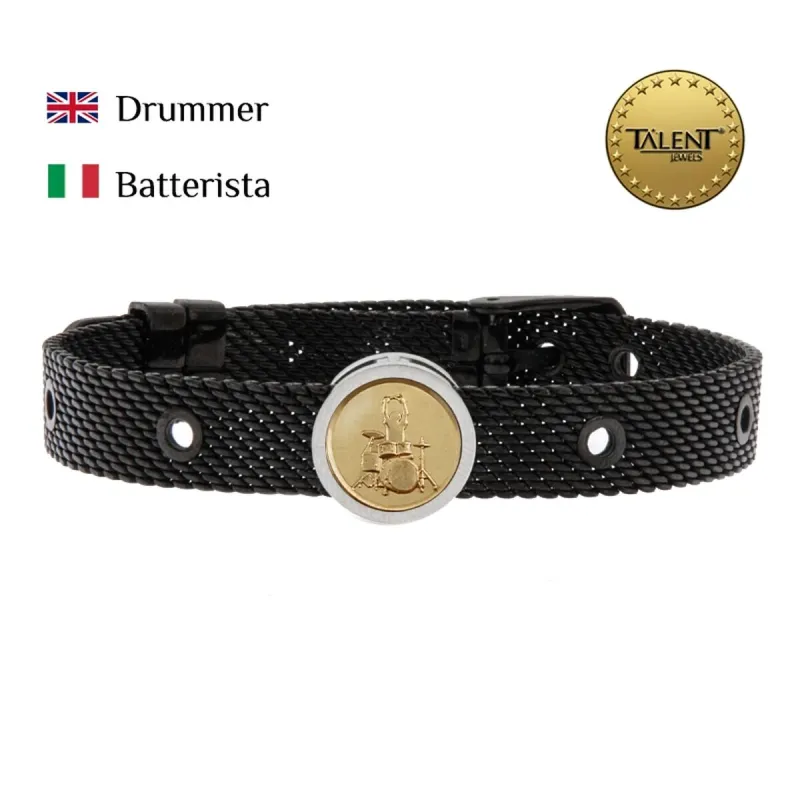 Unisex rannekorut Drummer Talent Jewels TJA-4-01-01-2-235 Musta