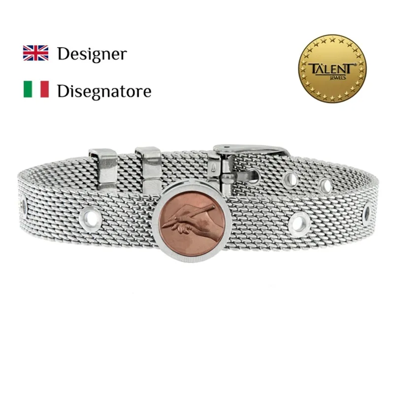 Unisex rannekorut Designer Talent Jewels TJA-3-06-02-1-235 Hopeinen