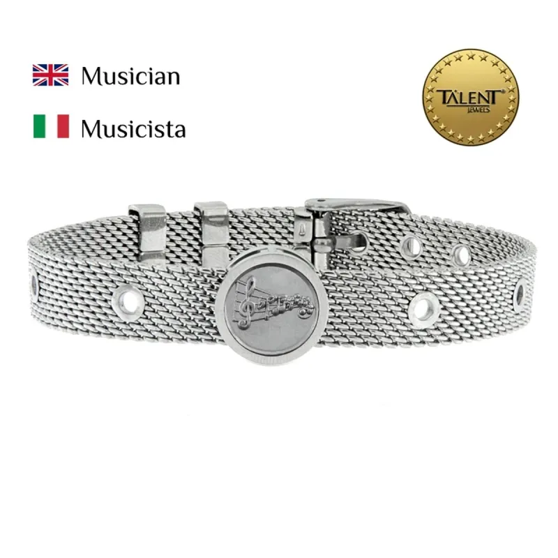 Unisex rannekorut Musician Talent Jewels TJA-4-11-03-1-235 Hopeinen