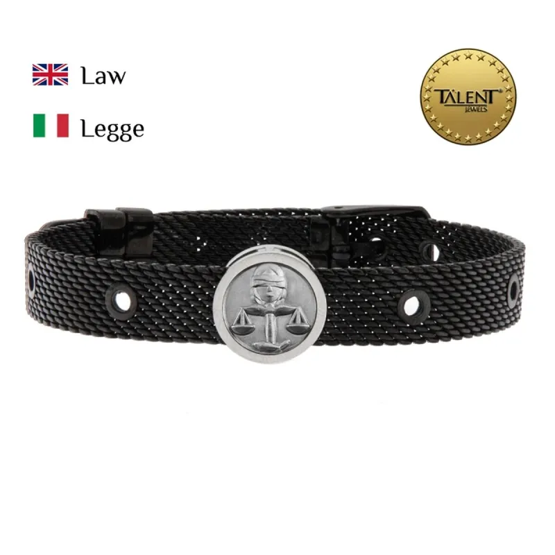 Браслеты унисекс Law Talent Jewels TJA-2-05-03-2-235 Чёрный