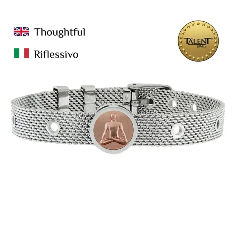 Unisex rannekorut Thoughtful Talent Jewels TJA-5-10-02-1-235 Hopeinen