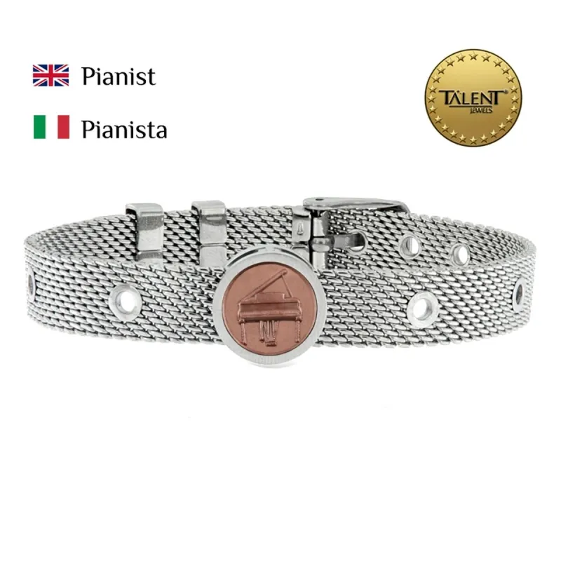 Браслеты унисекс Pianist Talent Jewels TJA-4-06-02-1-235 Серебристый