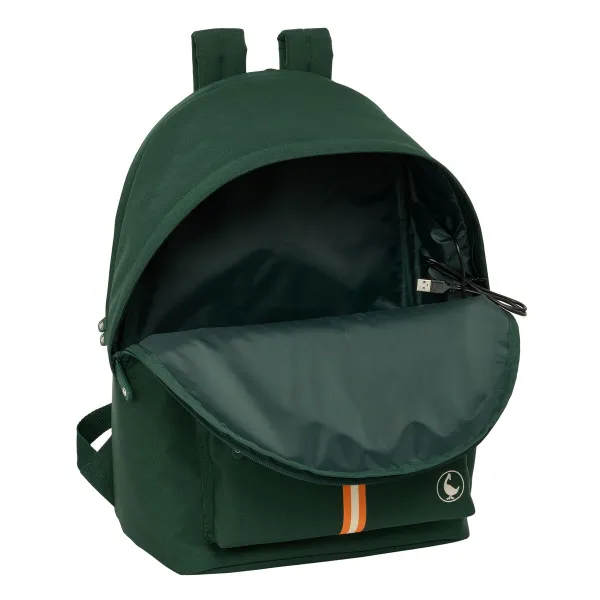Rucksack for Laptop and Tablet with USB Output El Ganso Basics Green