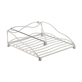 Napkin holder Home ESPRIT Silver Metal 19 x 19 x 7 cm