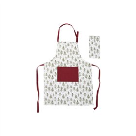 Apron Home ESPRIT White Red Green Beige 60 x 0,2 x 80 cm (2 Units)