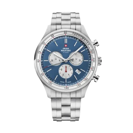 Miesten rannekellot Swiss Military Chrono SM34081.03 Hopeinen