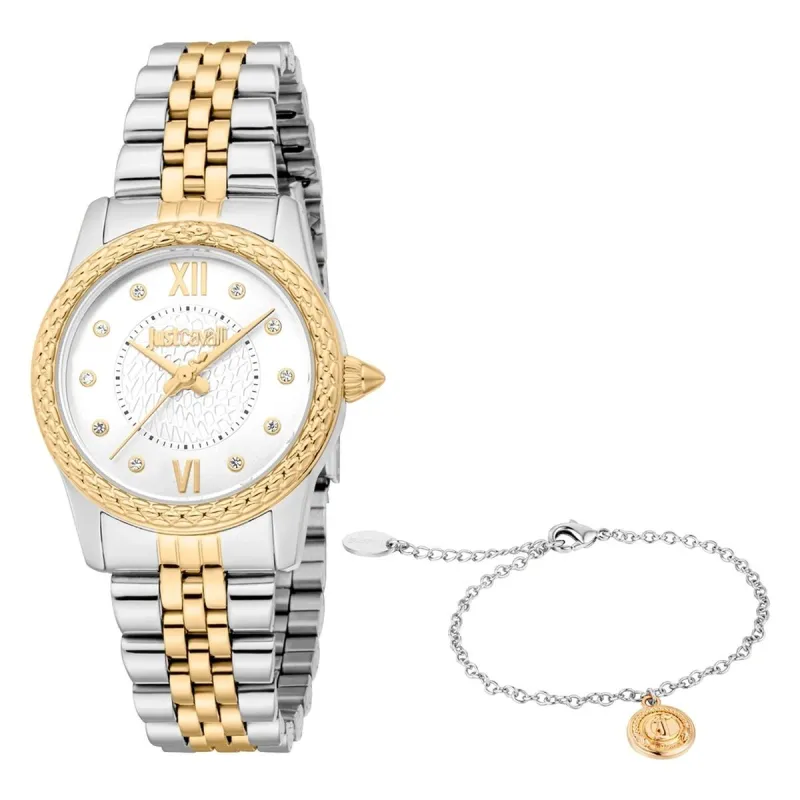 Sieviešu Pulkstenis Just Cavalli ANIMALIER SPECIAL PACK + BRACELET Bronza (Ø 30 mm)