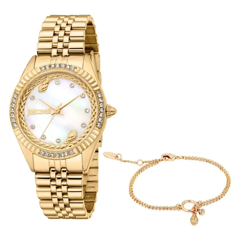 Sieviešu Pulkstenis Just Cavalli ANIMALIER SPECIAL PACK + BRACELET Bronza (Ø 30 mm)