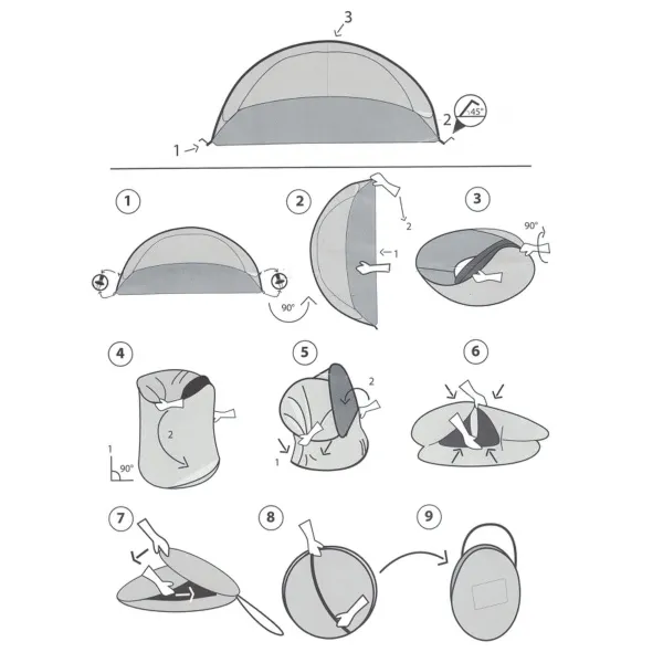 Palapinė Springos PT003 Pop-Up (200×120×110 cm), oranžinė