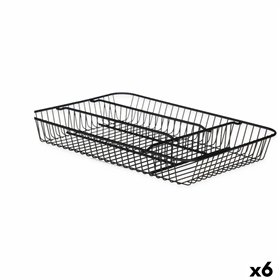 Cutlery Organiser Kinvara Black Metal 26 x 4,7 x 35,5 cm 26 x 5,5 x 35,5 cm (6 Units)