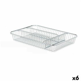 Cutlery Organiser Kinvara Silver Metal 26 x 4,5 x 35,5 cm 26 x 5,5 x 35,5 cm (6 Units)