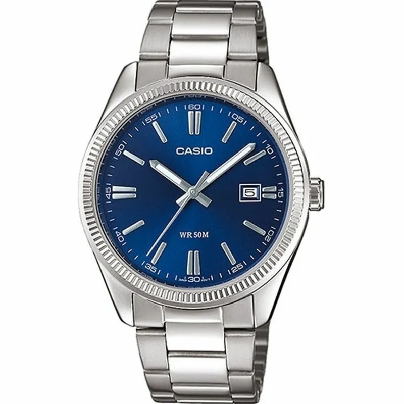 Miesten rannekellot Casio DATE Ruostumaton teräs Analoginen Kvartsi Hopeinen (Ø 38,5 mm)