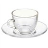 Cup with Plate Vivalto Transparent Glass 85 ml (6 Units)