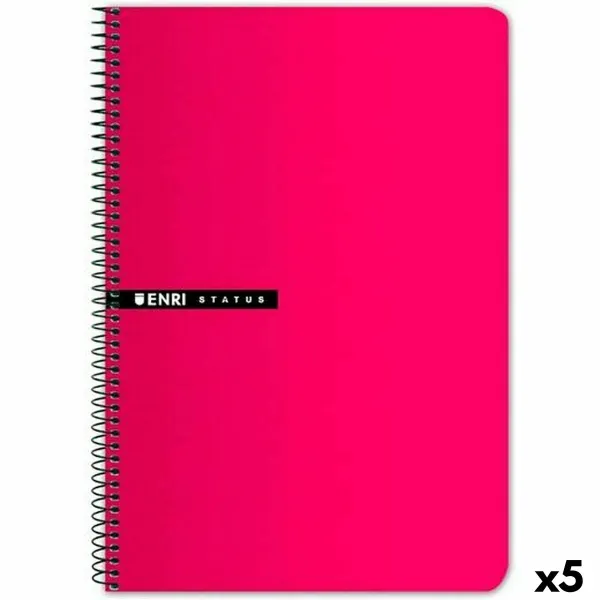 Notebook ENRI Red Sheet 100 Sheets Graph paper 5 Pieces (5 Units)