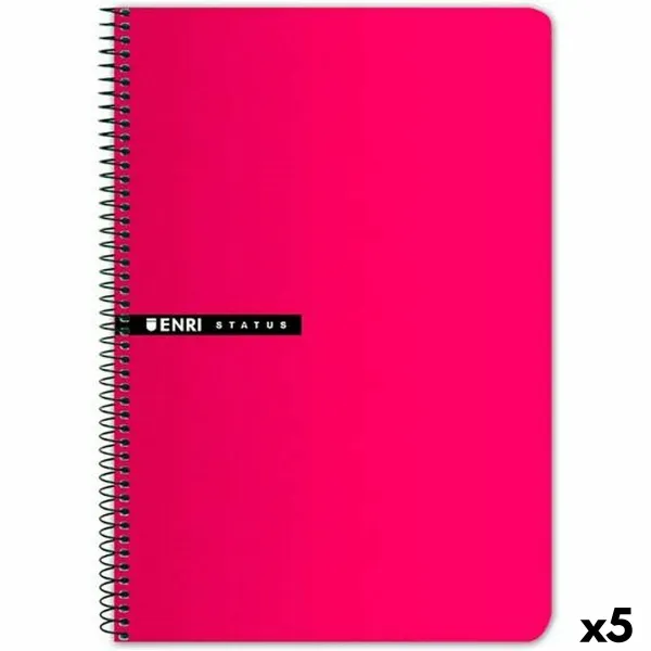 Notebook ENRI Red Sheet 100 Sheets Graph paper 5 Pieces (5 Units)