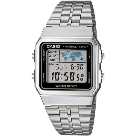 Unisex kellot Casio VINTAGE Musta Hopeinen (Ø 34 mm)