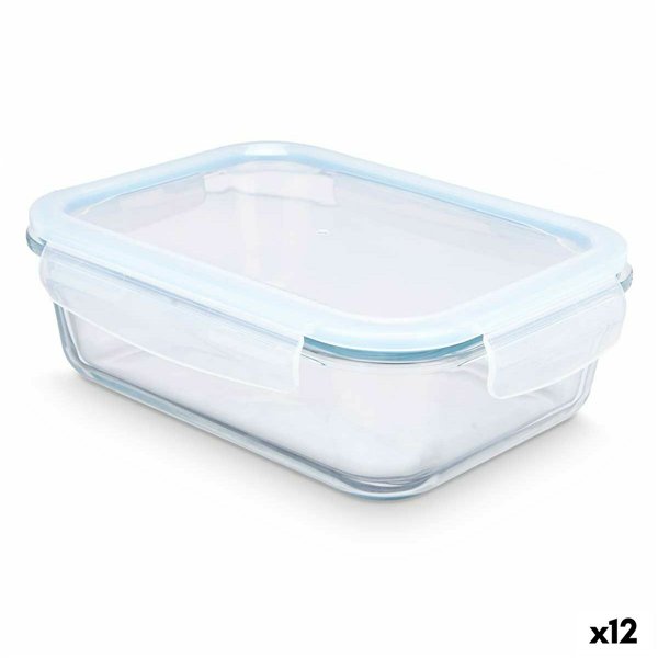Lunch box Vivalto Transparent Silicone polypropylene Borosilicate Glass 1,5 L (12 Units)