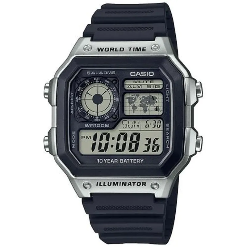 Miesten rannekellot Casio AE-1200WH-1CVEF Musta Harmaa (Ø 40 mm)