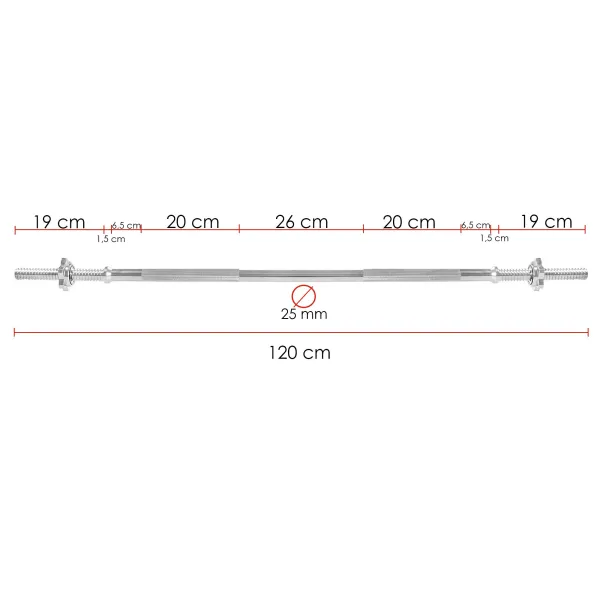 Grip, weight bar Springos FA1049 120 cm 25mm