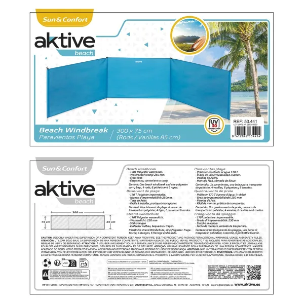 Beach Windscreen Aktive 300 x 85 x 2 cm 300 x 75 cm