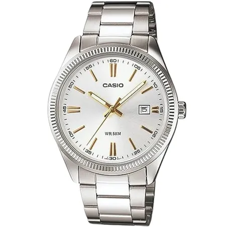 Miesten rannekellot Casio DATE - SILVER, GOLD INDEXES (Ø 39 mm)
