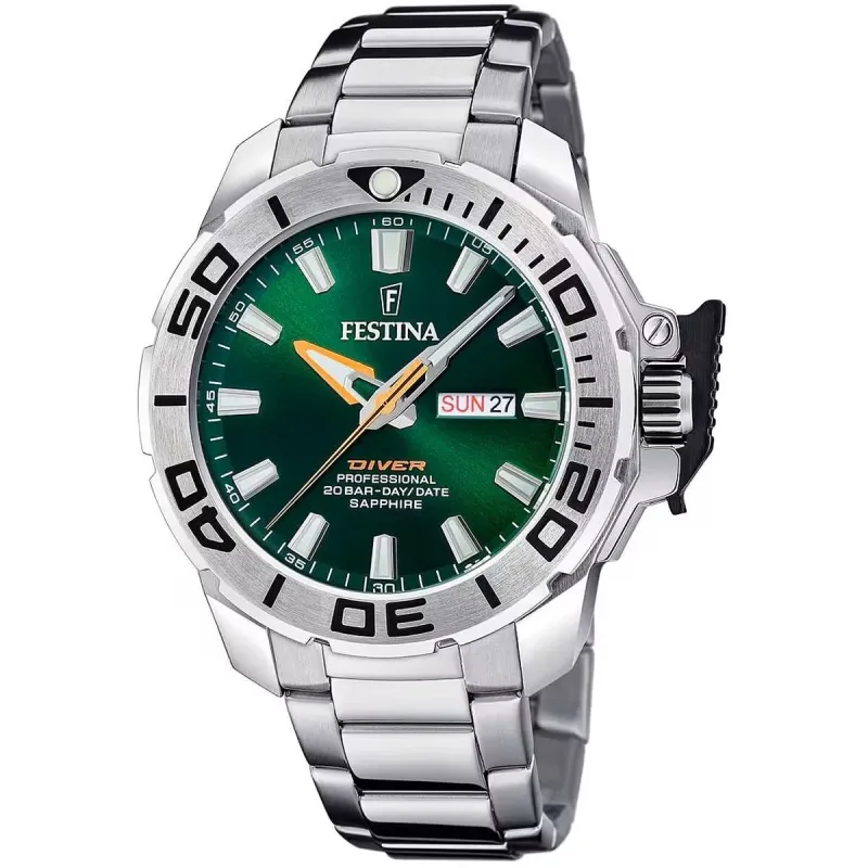 Vīriešu Pulkstenis Festina F20665/2 Zaļš Sudrabains
