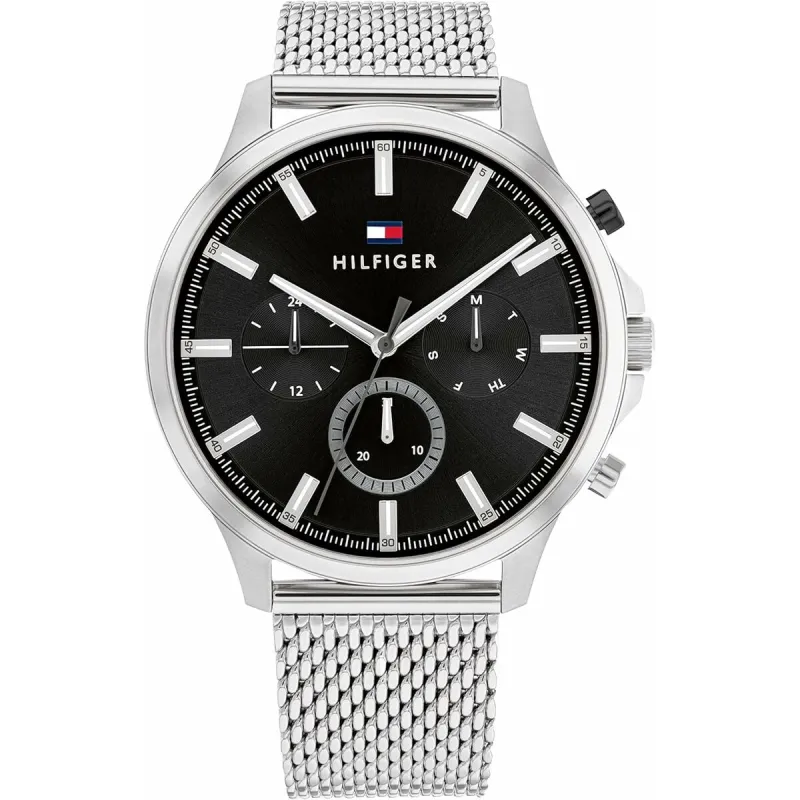 Laikrodis vyrams Tommy Hilfiger RYDER Juoda Sidabras